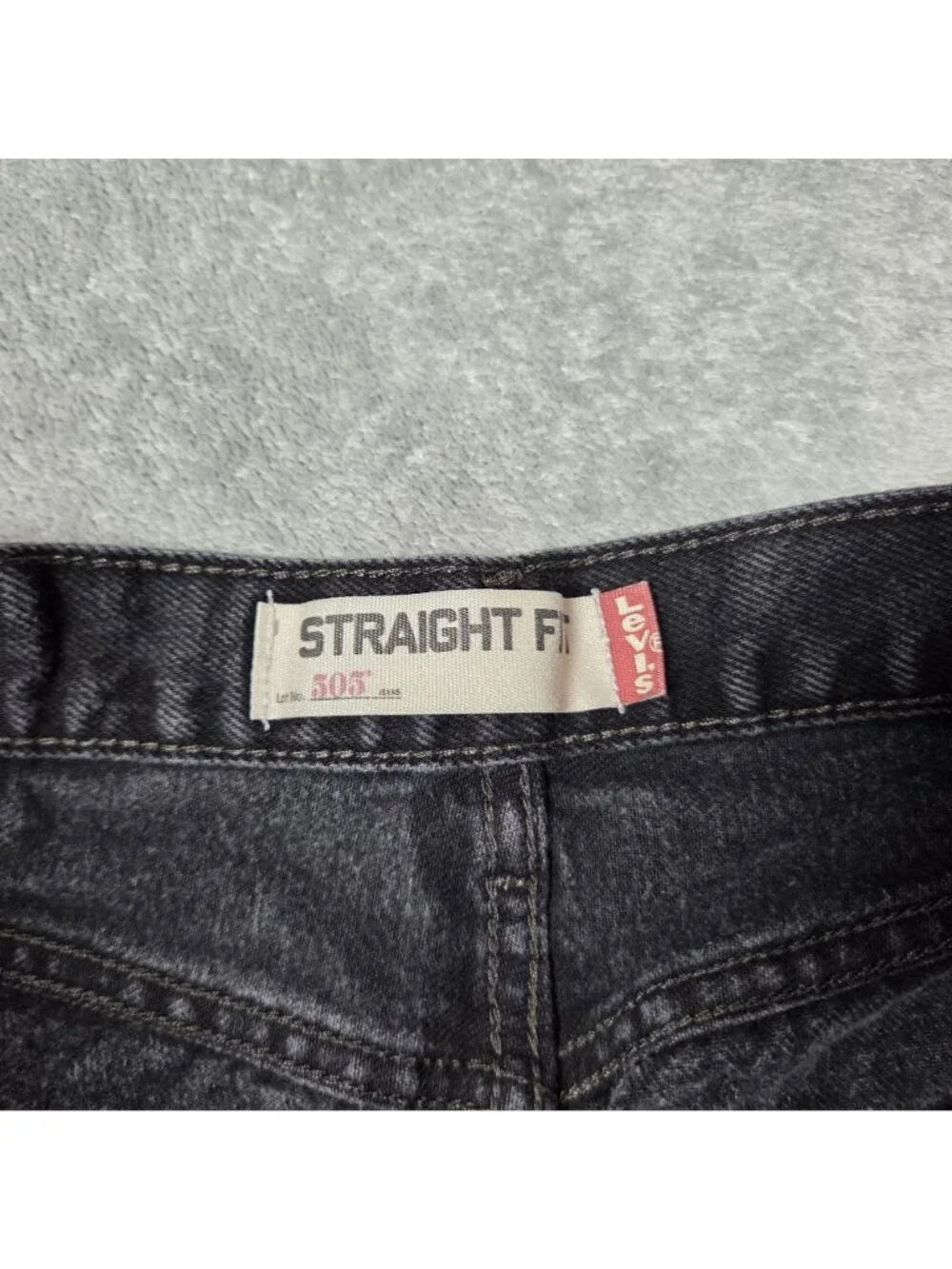 Levis 505 Jeans Mens 33X30 Black Straight Regular Fit 100% Cotton Denim Y2K